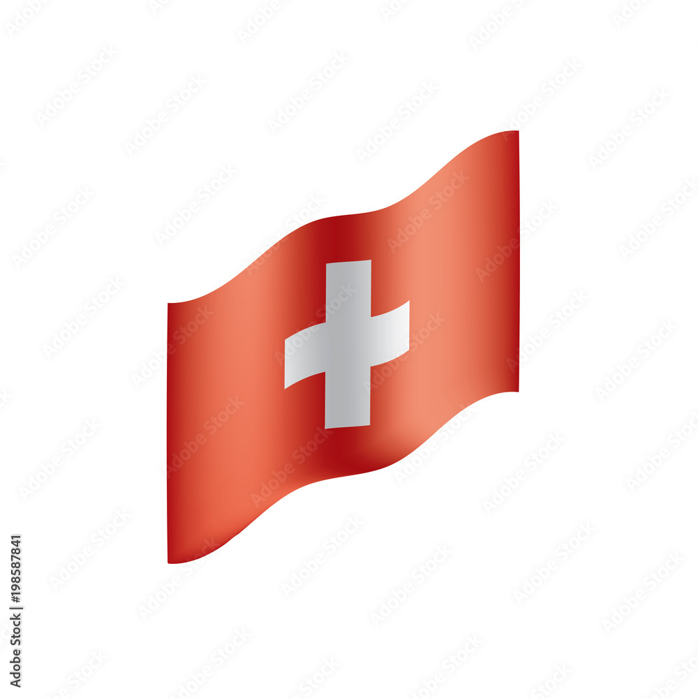Obraz premium Switzerland flag, vector illustration