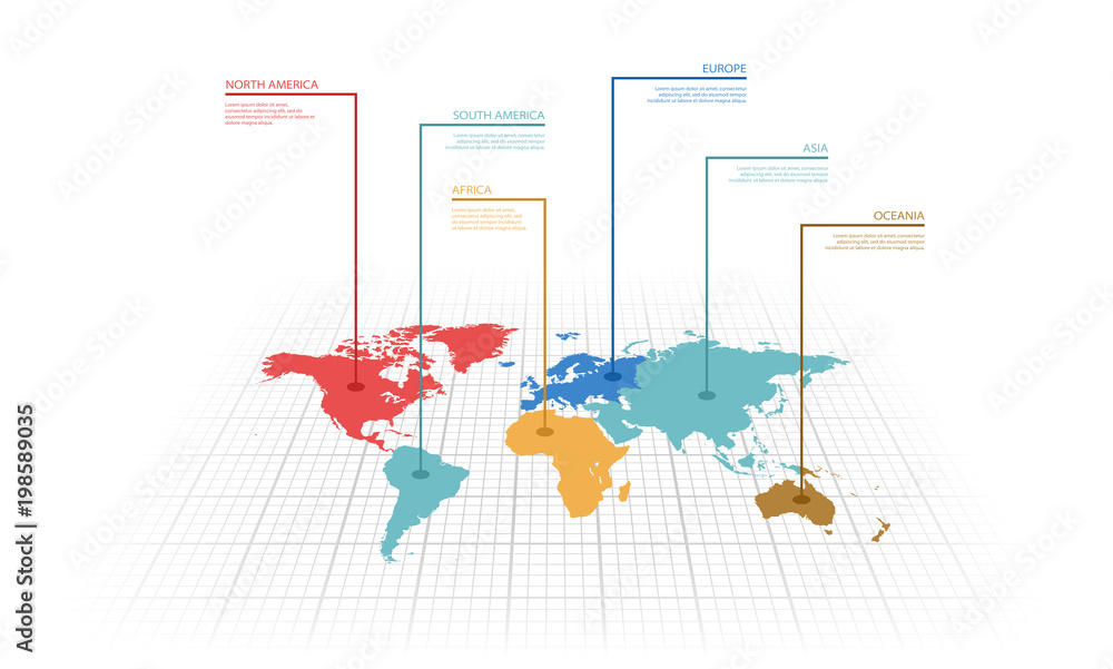Naklejka premium Vector illustration infographic of the World map