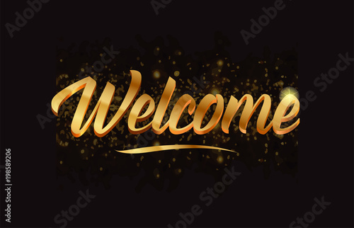 word text with sparkle and glitter background in gold, suitable for card, brochure or typography logo design