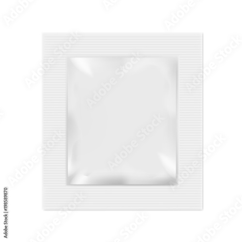 Realistic Blank Foil Wet Wipes Or Salt, Sugar, Species Packaging