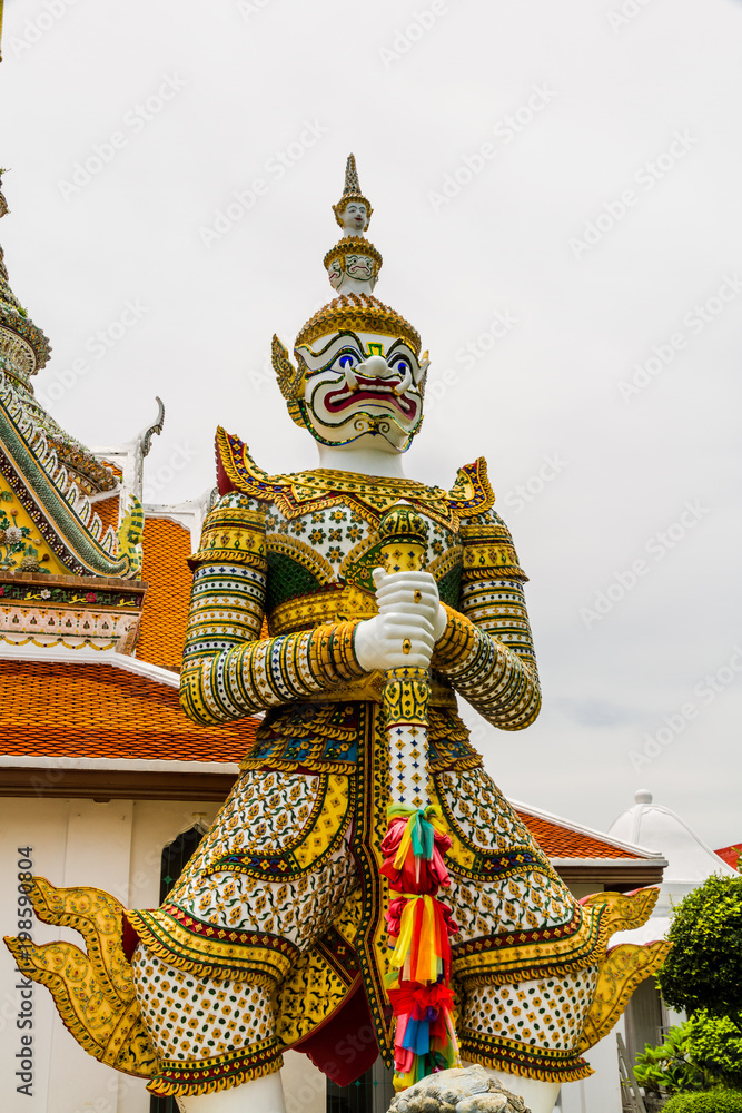 Statue of Demon Guard at Buddhist Temple.