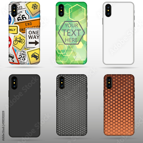 Set case for phone vector illustration. on white background. stock vector illustration eps10.