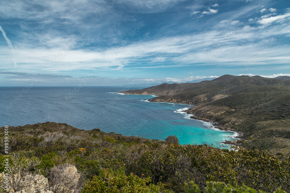 Coast of Desert des Agriates in Corsica