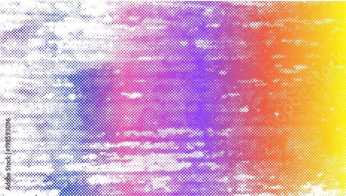 Grunge halftone texture of wooden surfaces. Scratches, stains, old paint. Color gradient. Vector illustration.
