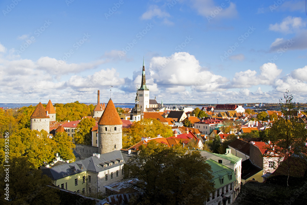  city view of old town of Tallinn, Estonia