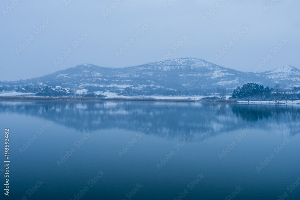 Beautiful lake in the winter Beautiful lake in the winter