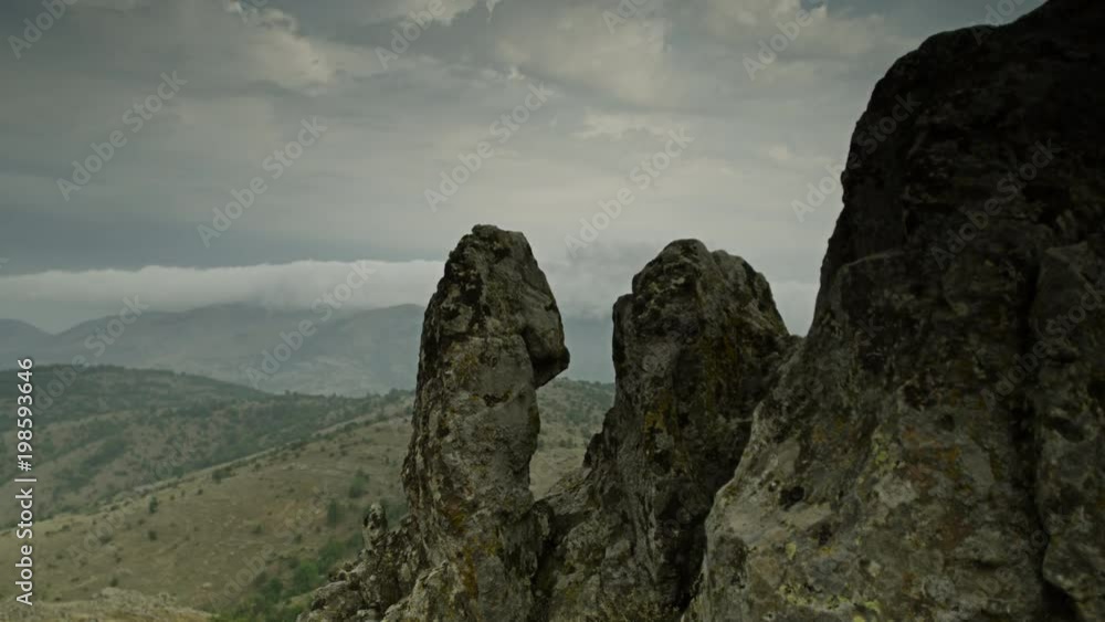A video timelapse of the clouds moving.Shot from a mountaintop.
