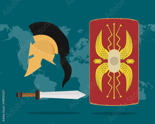 a roman weapon set collection for the soldier history