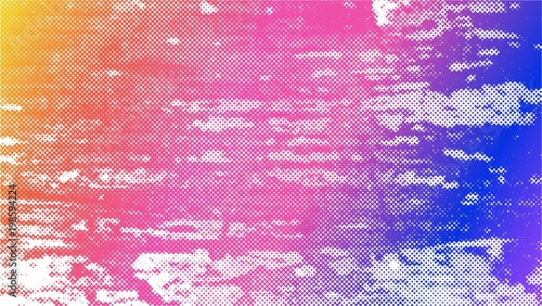 Grunge halftone texture of wooden surfaces. Scratches, stains, old paint. Color gradient. Vector illustration.