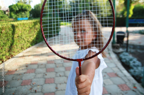 St. Petersburg, Central Park, girl with badminton racket. © Ольга Охичева