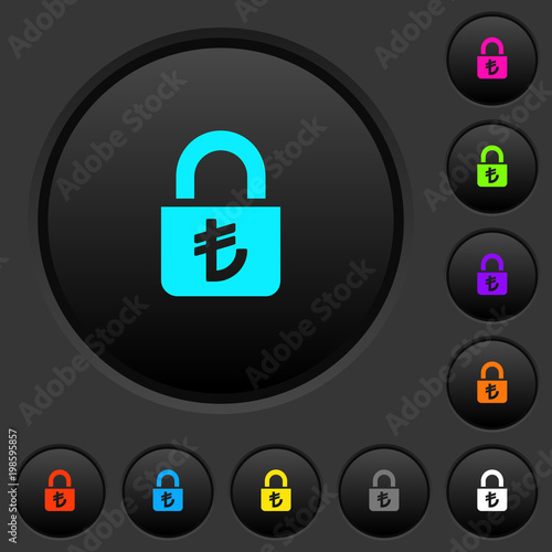 Locked lira dark push buttons with color icons