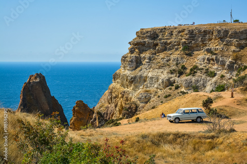 Idyllic landscape of cape Fiolent in Crimea photo