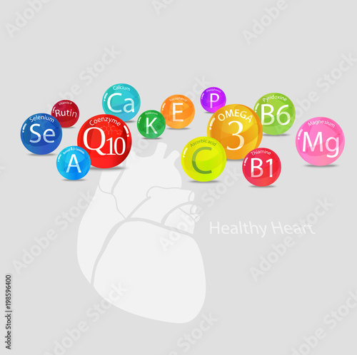 Healthy heart. Vitamins and minerals.