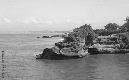 Black and white Tanah Lot in Bali