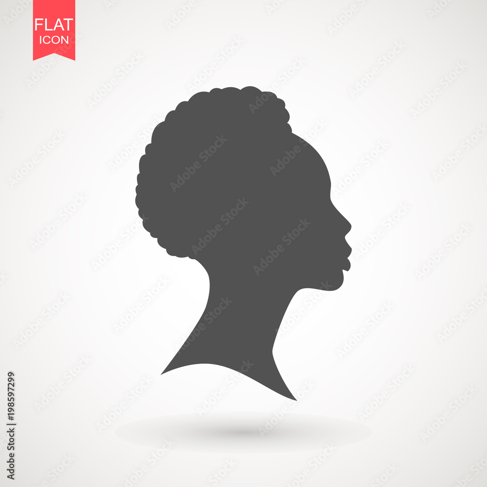 Young woman head vector silhouette isolated on white background . Portrait of woman in profile , isolated silhouette - vector illustration Young woman head vector silhouette isolated on white background . Portrait of woman in profile , isolated silhouette - vector illustration