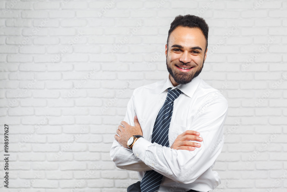 Handsome cheerful african american executive business man Handsome cheerful african american executive business man