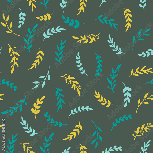 Seamless leaf pattern. Vectore stylish texture with leaves. Floral repeat pattern. Vector