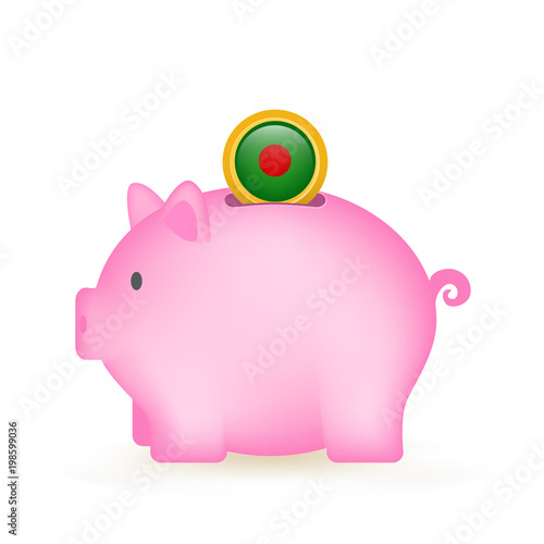 Bangladesh Flag Coin Piggy Bank Savings