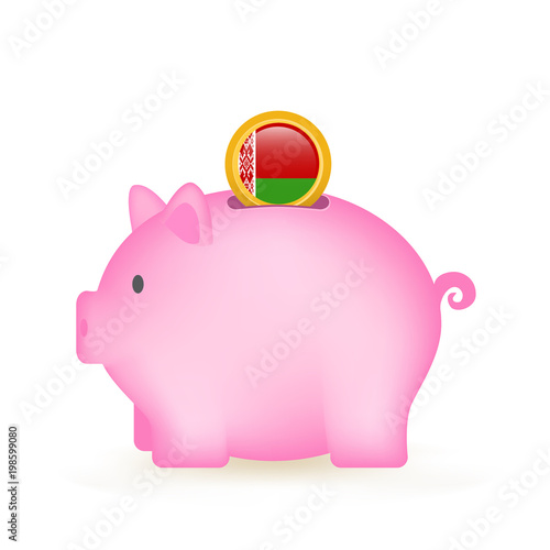 Belarus Flag Coin Piggy Bank Savings
