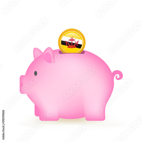 Brunei Flag Coin Piggy Bank Savings