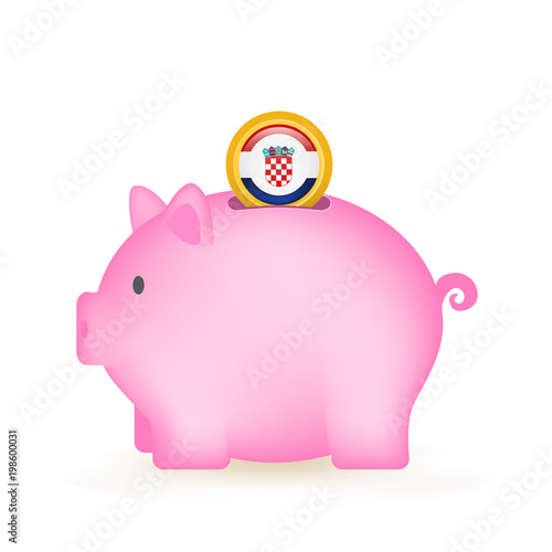 Croatia Flag Coin Piggy Bank Savings