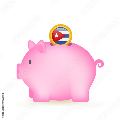 Cuba Flag Coin Piggy Bank Savings