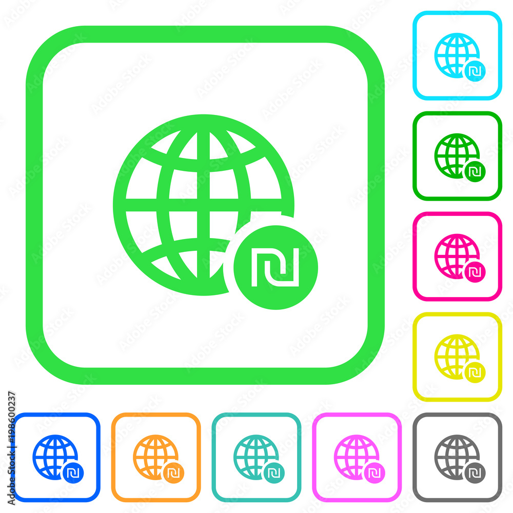 Online Shekel payment vivid colored flat icons Online Shekel payment vivid colored flat icons