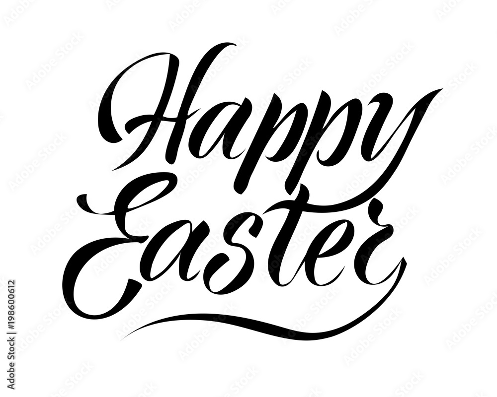 happy Easter Hand drawn calligraphy and brush pen lettering. design for holiday greeting card and invitation of the happy Easter day happy Easter Hand drawn calligraphy and brush pen lettering. design for holiday greeting card and invitation of the happy Easter day