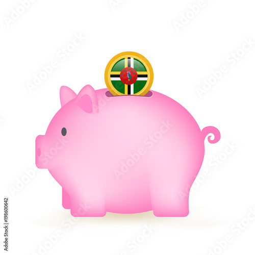 Dominica Flag Coin Piggy Bank Savings