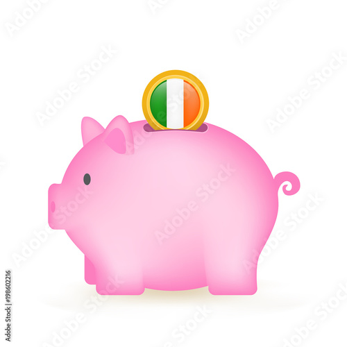 Ireland Flag Coin Piggy Bank Savings