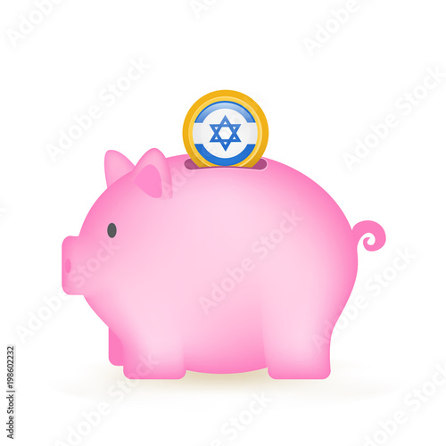 Israel Flag Coin Piggy Bank Savings