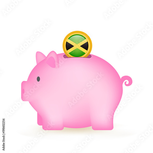Jamaica Flag Coin Piggy Bank Savings