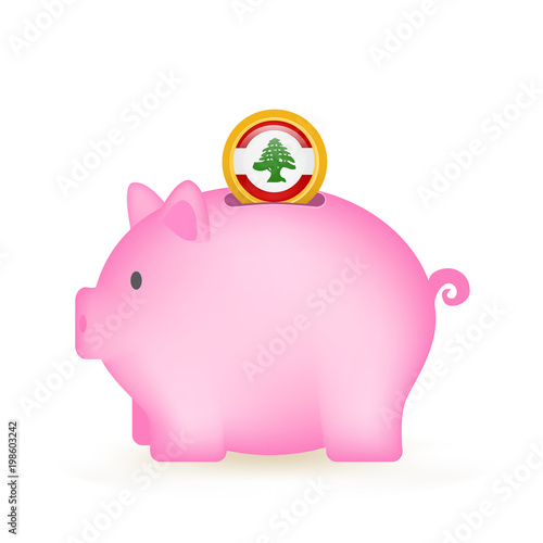 Lebanon Flag Coin Piggy Bank Savings