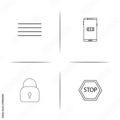 Network And Database simple linear icons set. Outlined vector icons