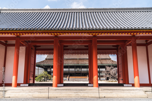 Kyoto Imperial Palace Main Hall through Gate