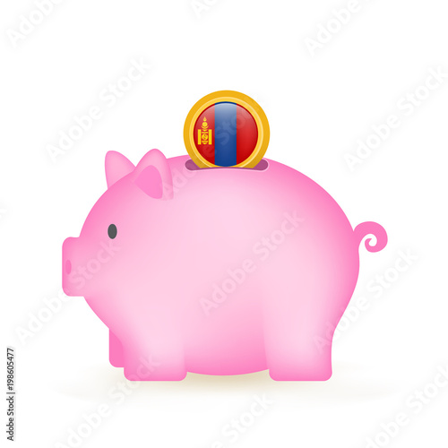 Mongolia Flag Coin Piggy Bank Savings