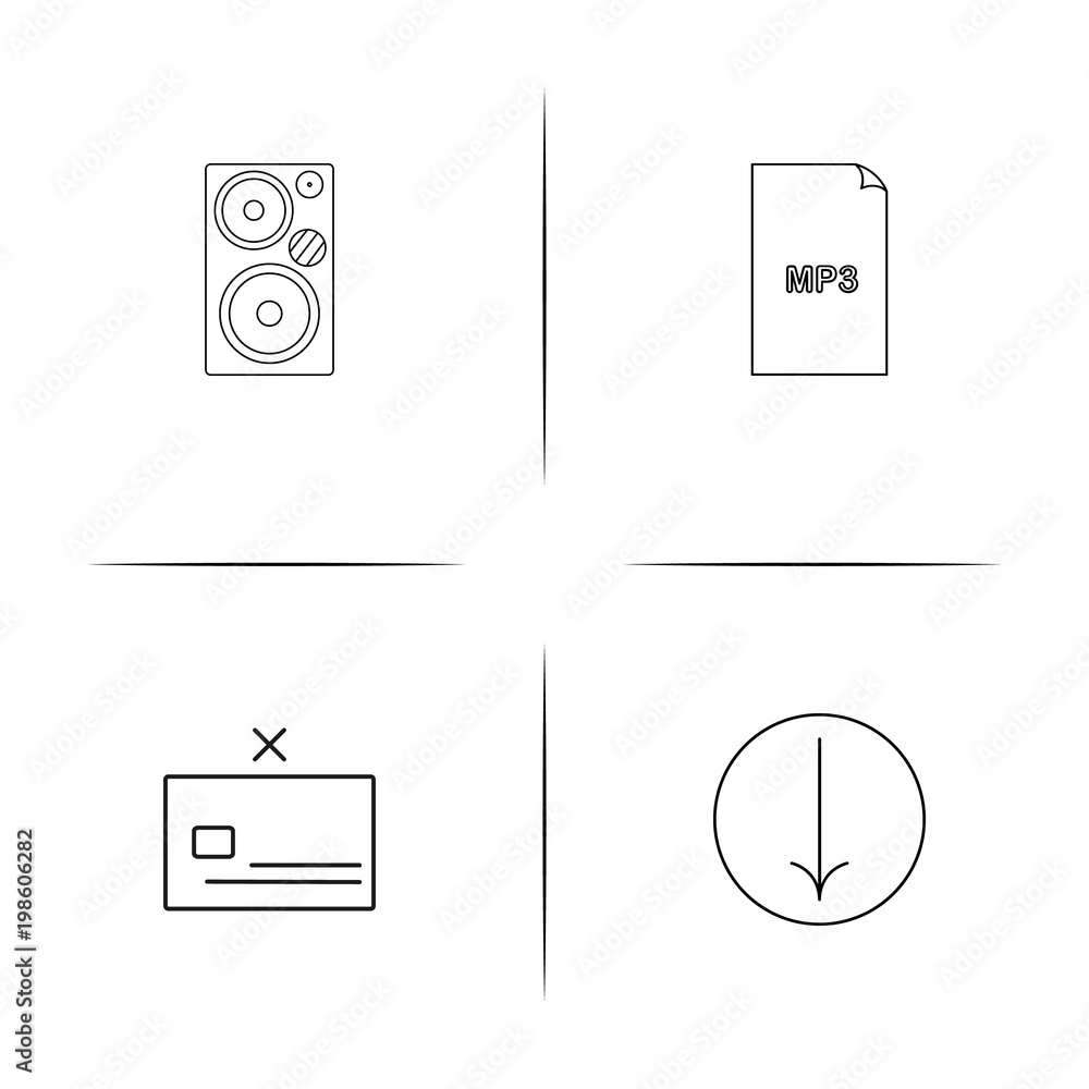 Files And Folders, Sign simple linear icons set. Outlined vector icons Files And Folders, Sign simple linear icons set. Outlined vector icons