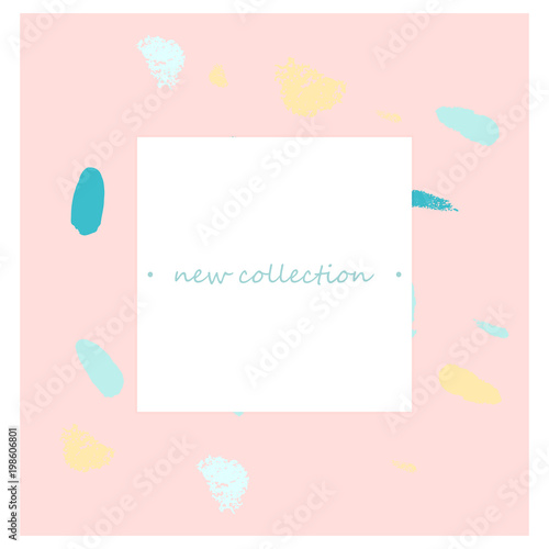 Artistic unusual New Collection Banner Design with different hand drawn organic shapes and textures. Social Media Cute backdrop for advertising, web design, posters, invitations, greeting cards © Anna Sokol
