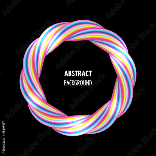 Abstract swirling round frame with space for text. Vector Illustration