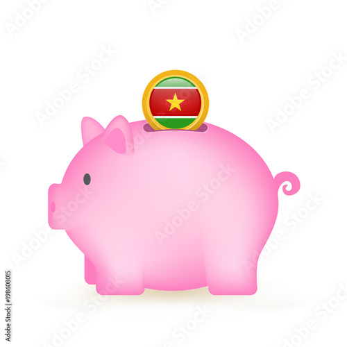 Suriname Flag Coin Piggy Bank Savings