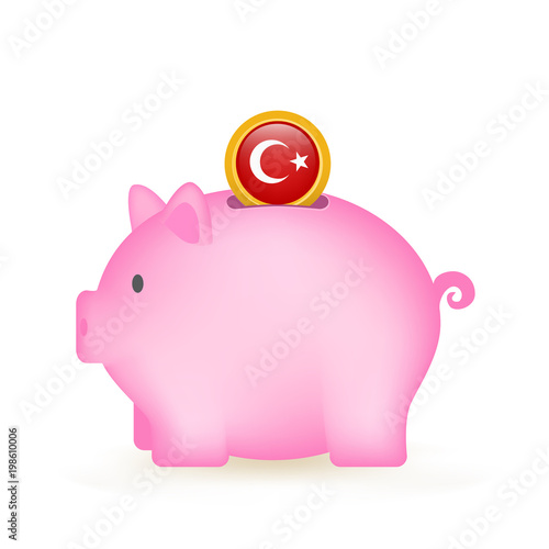 Turkey Flag Coin Piggy Bank Savings