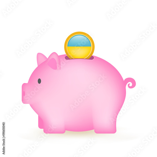 Ukraine Flag Coin Piggy Bank Savings