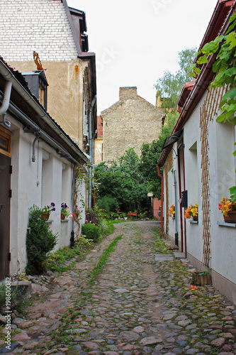 Houses in the Republic of Uzupis in Vilnius  Lithuania