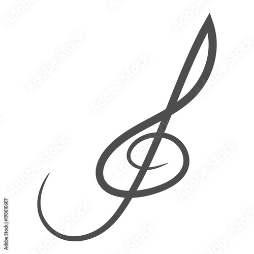 Treble clef symbol. Vector icon.