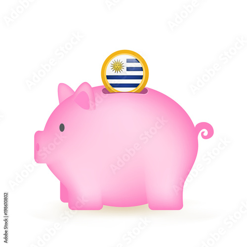 Uruguay Flag Coin Piggy Bank Savings