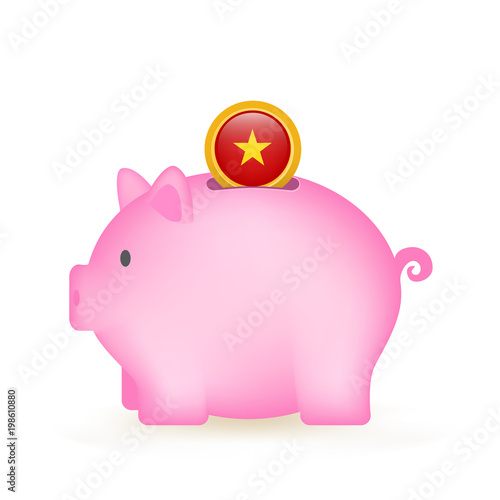 Vietnam Flag Coin Piggy Bank Savings