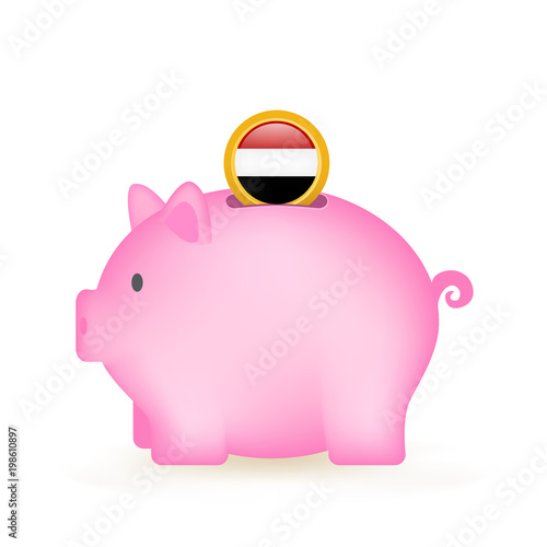 Yemen Flag Coin Piggy Bank Savings