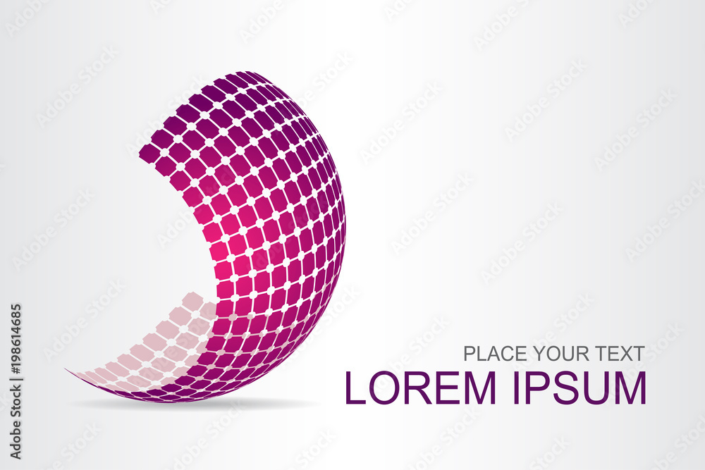 Logo stylized spherical surface with abstract shapes Logo stylized spherical surface with abstract shapes