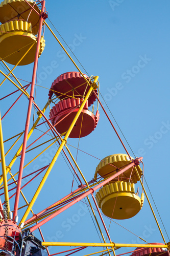 Vintage Ferris Wheel Over Turquoise Sky
