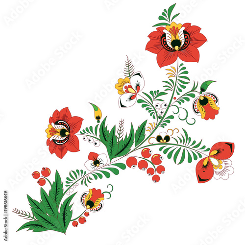 stock vector abstract  flowers and waves, doodle floral bouquet. oriental or arabic, russia textile design. template for card. banner. botanic set